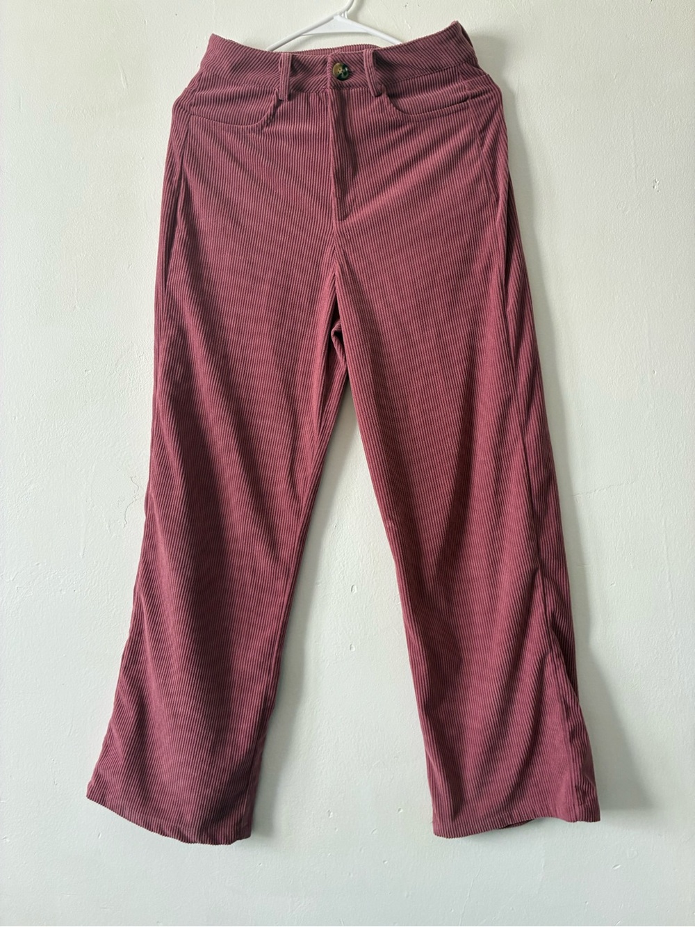Pink Corduroy Wide Leg Pants